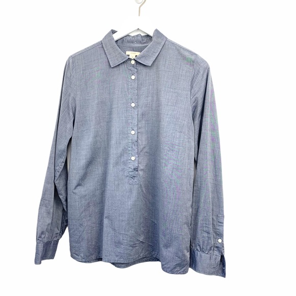 J. Crew Tops - J. Crew Chambray Pullover Shirt Size Medium